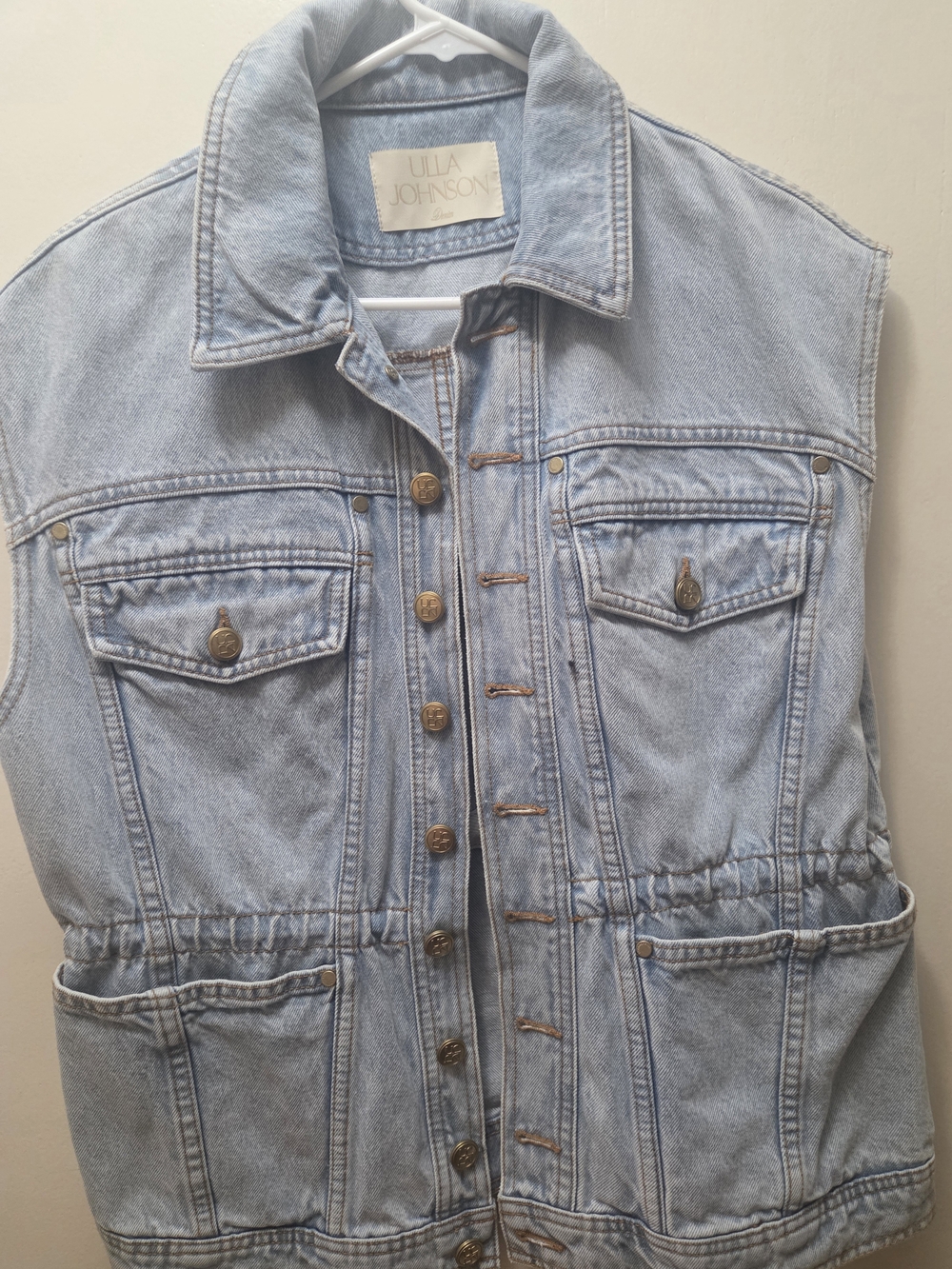 Ulla Johnson Light Wash Denim Vest - Light Blue